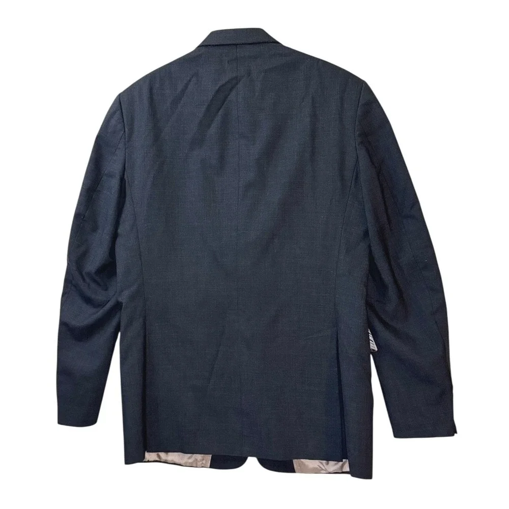 Nordstrom‎ HSM Mens Wool Blazer Sport Coat 42L Slate Blue Two Button Travelor